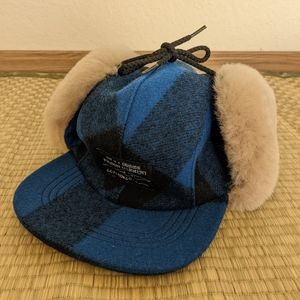 NWOT Filson Double Mackinaw Cap Cobalt / Black Wool Men's Medium Made in USA